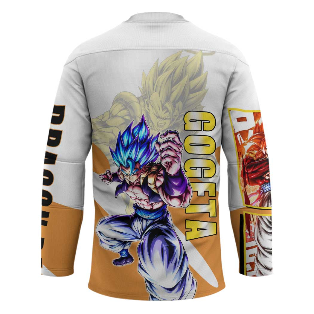 Gogeta Fusion Warrior Hockey Jersey Energetic Anime Combat Style