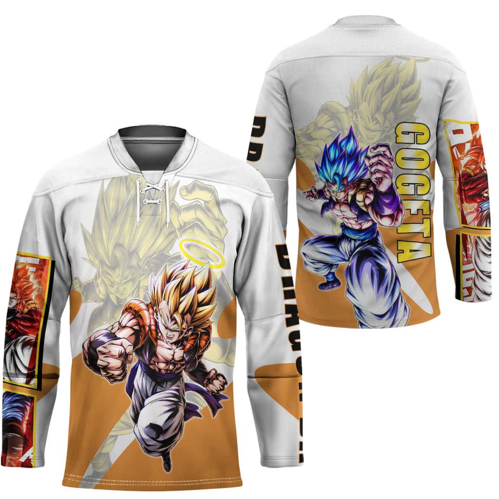Gogeta Fusion Warrior Hockey Jersey Energetic Anime Combat Style