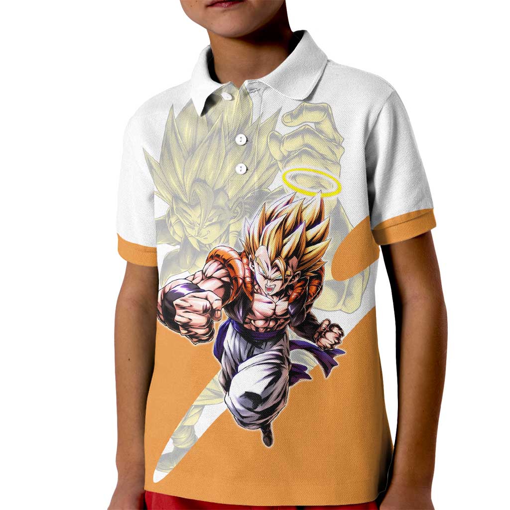 Gogeta Fusion Warrior Kid Polo Shirt Energetic Anime Combat Style