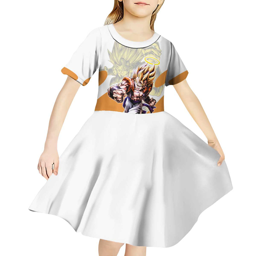 Gogeta Fusion Warrior Kid Short Sleeve Dress Energetic Anime Combat Style