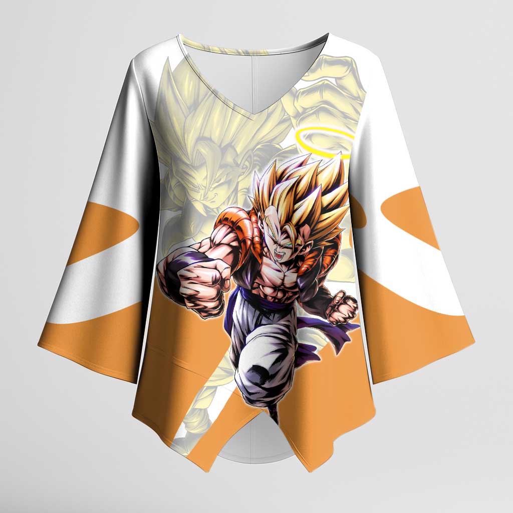 Gogeta Fusion Warrior Kimono Sleeve Blouse Energetic Anime Combat Style