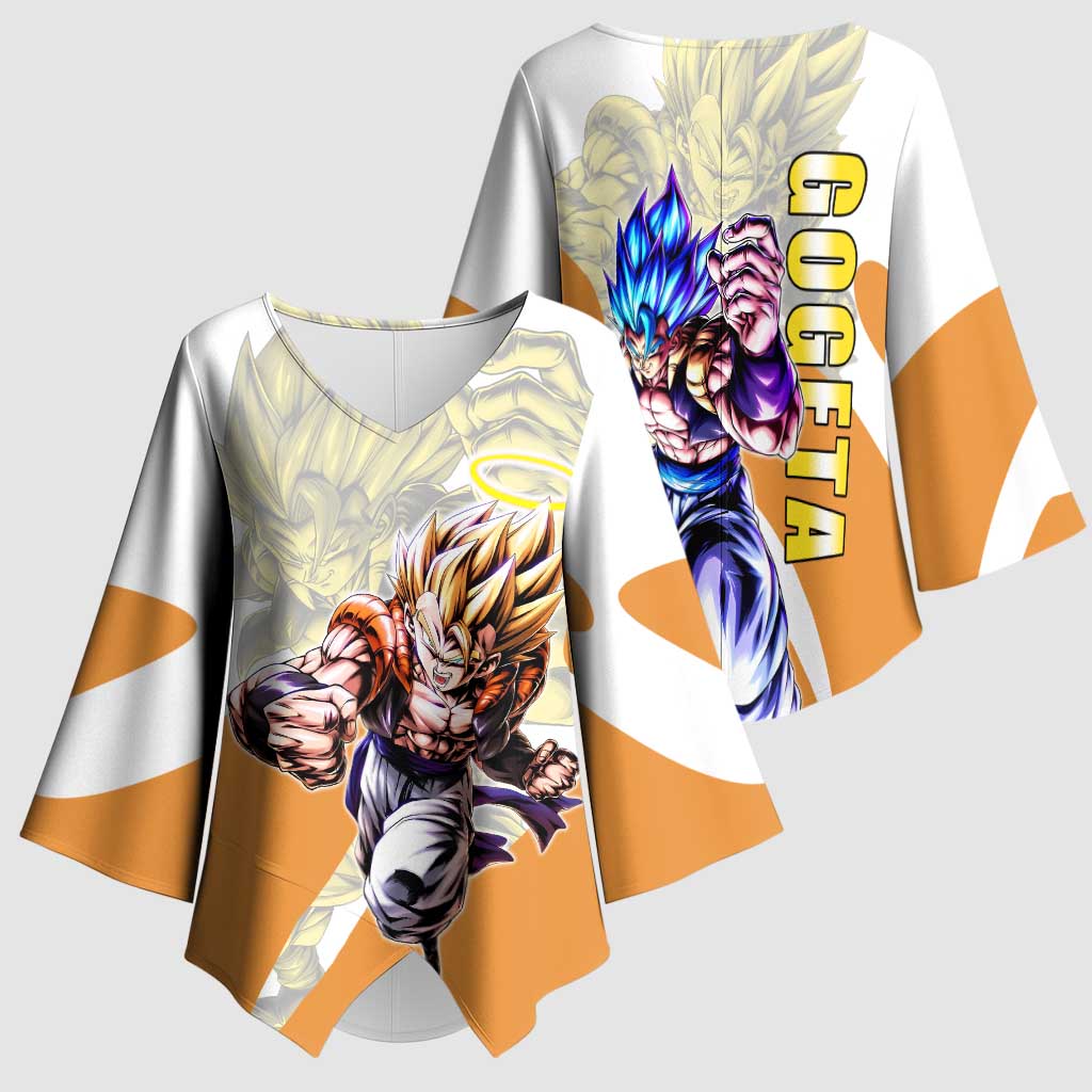 Gogeta Fusion Warrior Kimono Sleeve Blouse Energetic Anime Combat Style