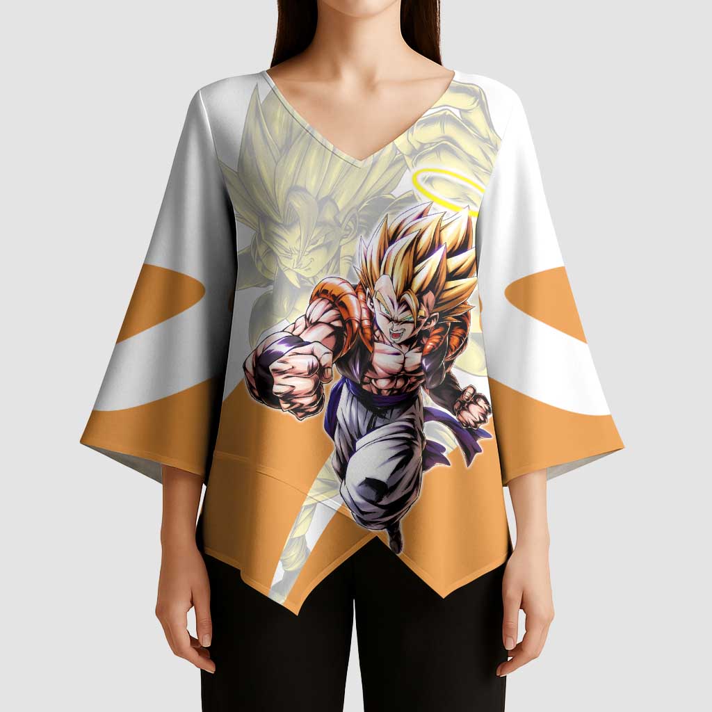 Gogeta Fusion Warrior Kimono Sleeve Blouse Energetic Anime Combat Style