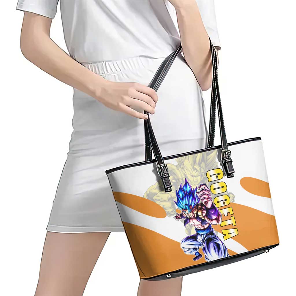Gogeta Fusion Warrior Leather Tote Bag Energetic Anime Combat Style