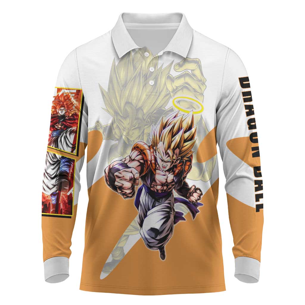 Gogeta Fusion Warrior Long Sleeve Polo Shirt Energetic Anime Combat Style