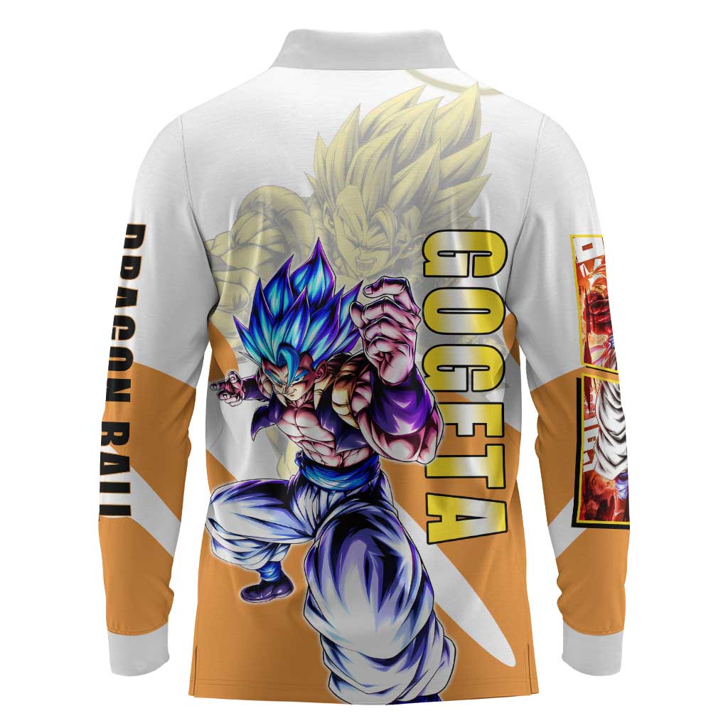 Gogeta Fusion Warrior Long Sleeve Polo Shirt Energetic Anime Combat Style
