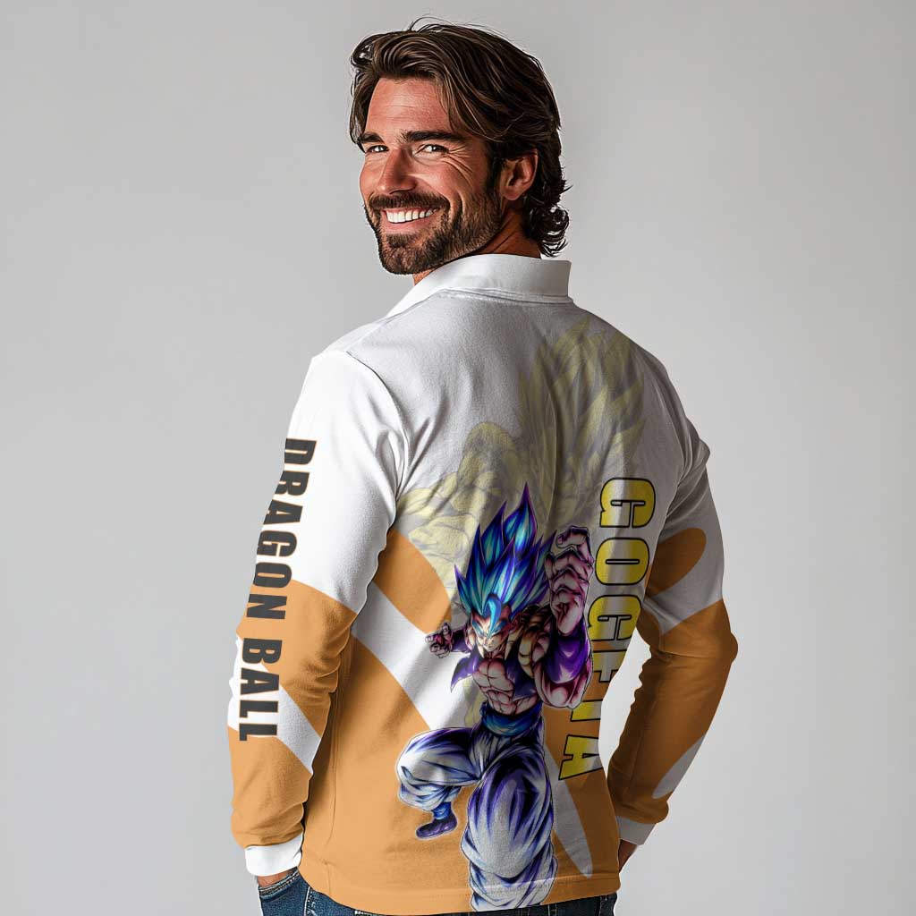 Gogeta Fusion Warrior Long Sleeve Polo Shirt Energetic Anime Combat Style