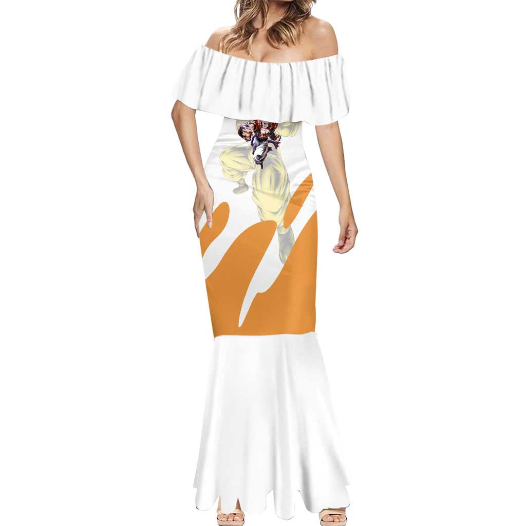 Gogeta Fusion Warrior Mermaid Dress Energetic Anime Combat Style