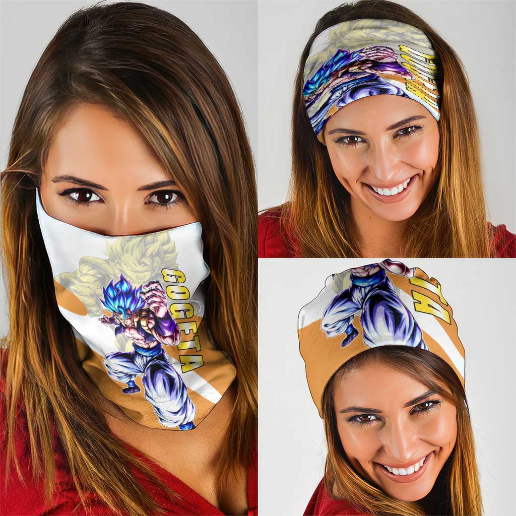 Gogeta Fusion Warrior Neck Gaiter Energetic Anime Combat Style