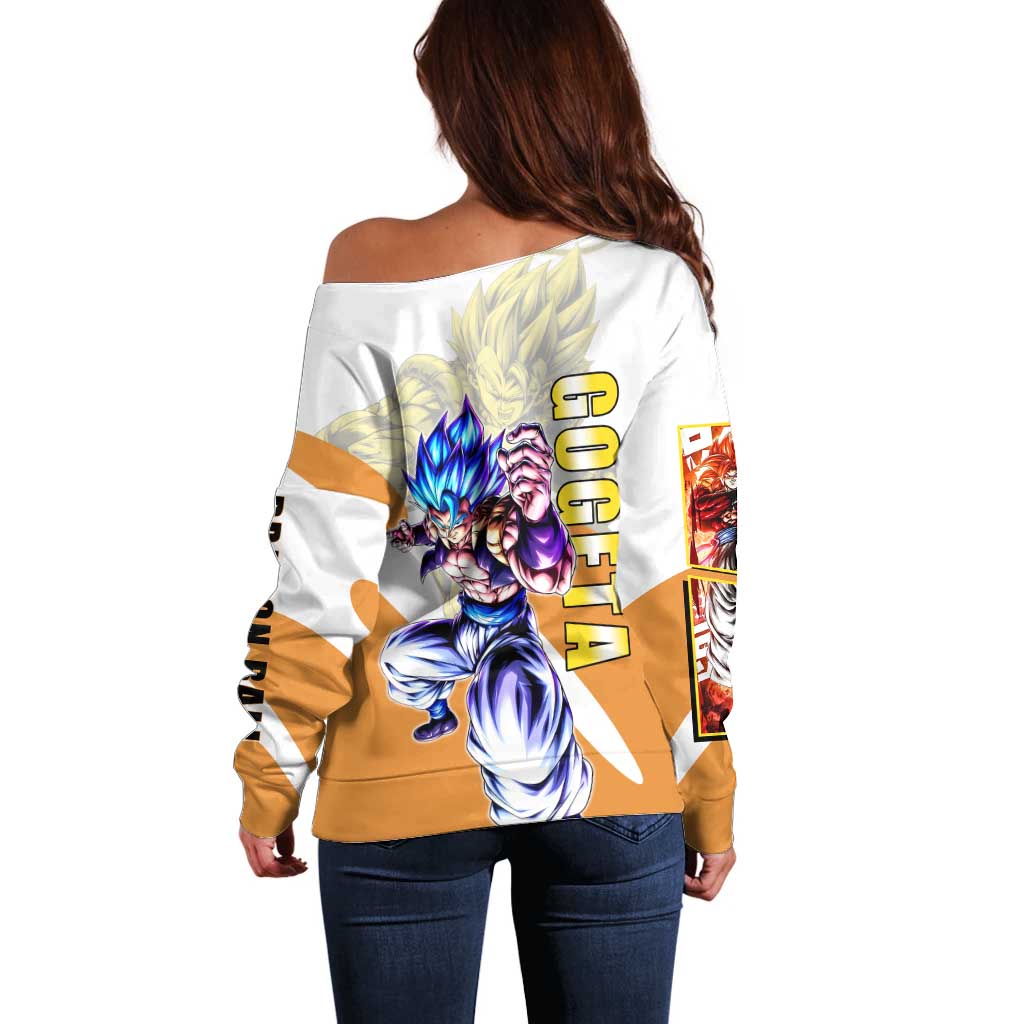 Gogeta Fusion Warrior Off Shoulder Sweater Energetic Anime Combat Style