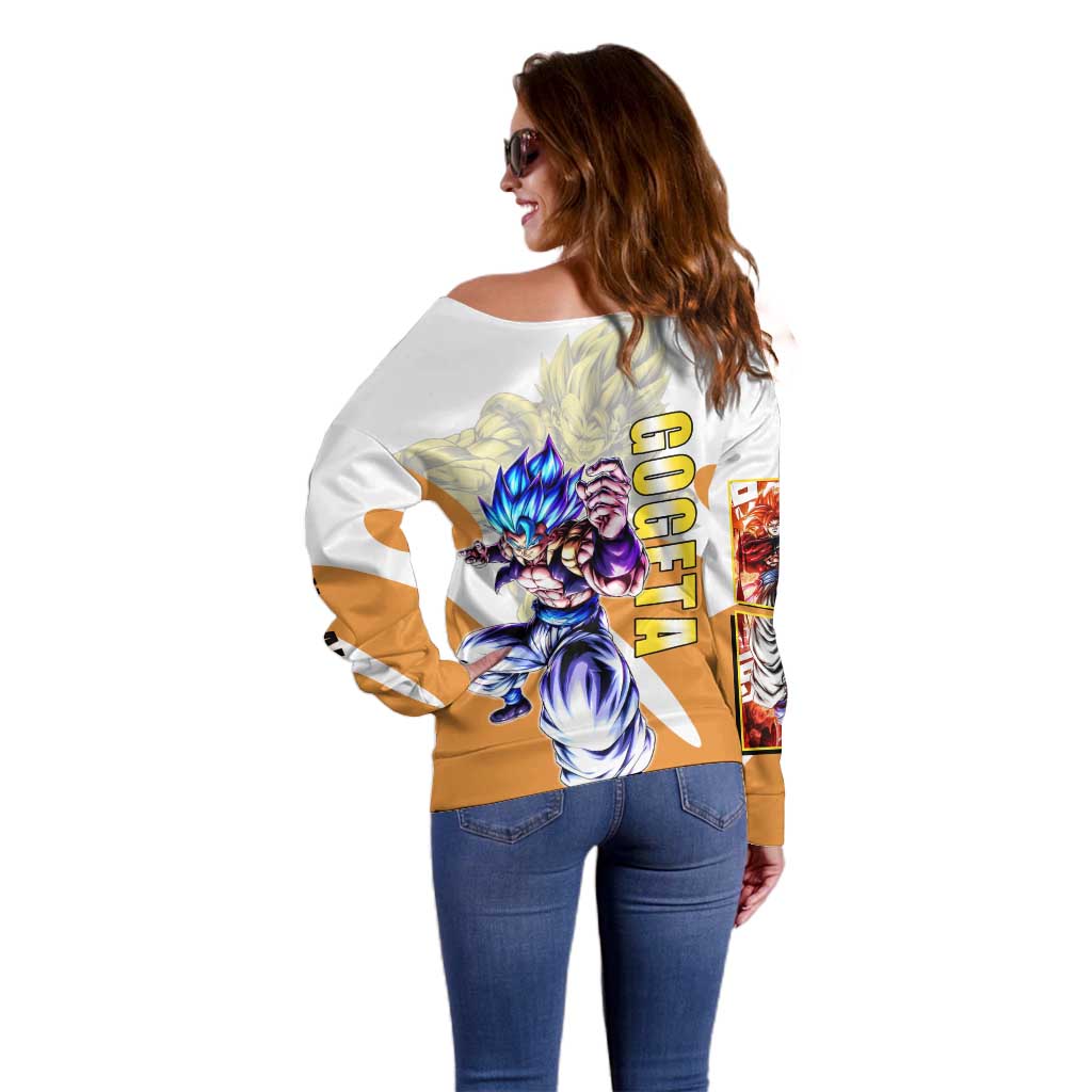 Gogeta Fusion Warrior Off Shoulder Sweater Energetic Anime Combat Style
