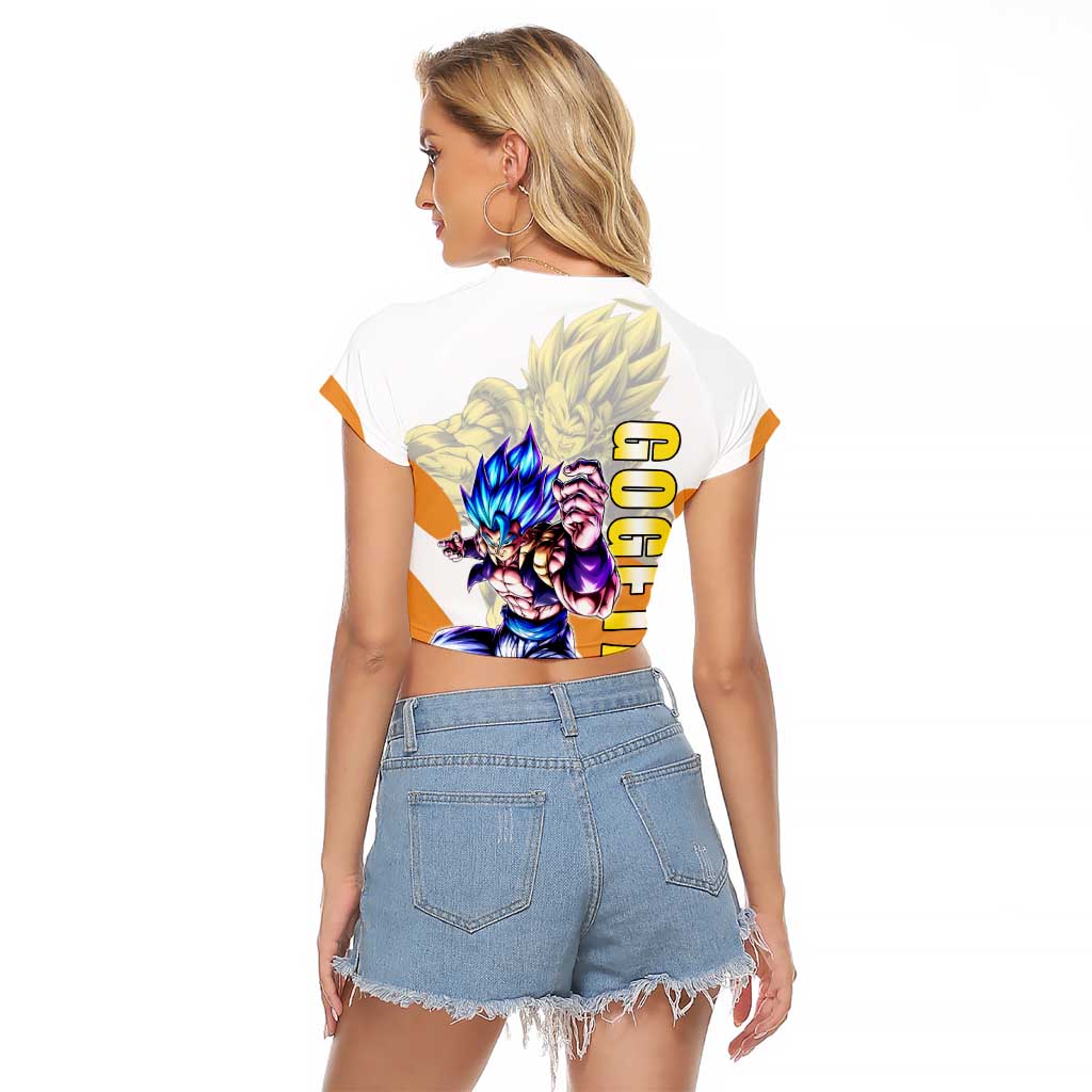 Gogeta Fusion Warrior Raglan Cropped T Shirt Energetic Anime Combat Style