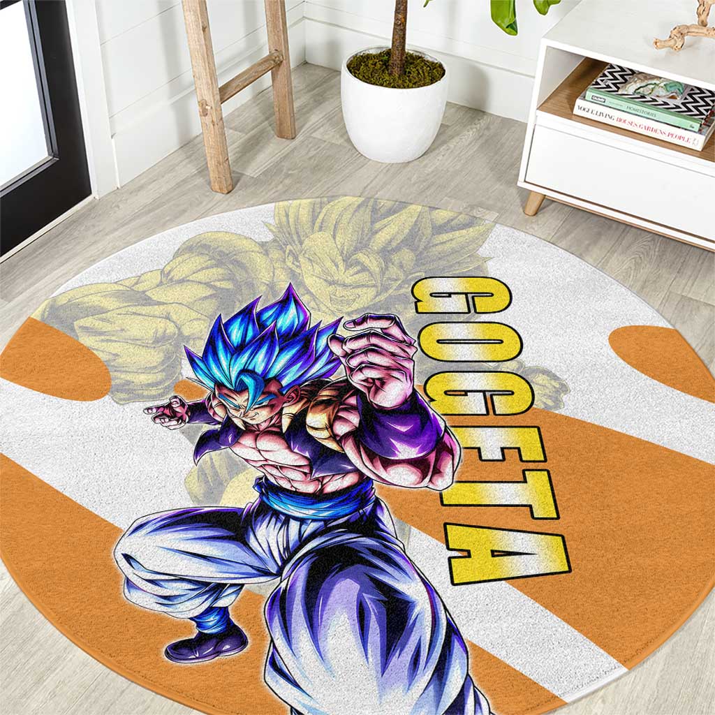 Gogeta Fusion Warrior Round Carpet Energetic Anime Combat Style