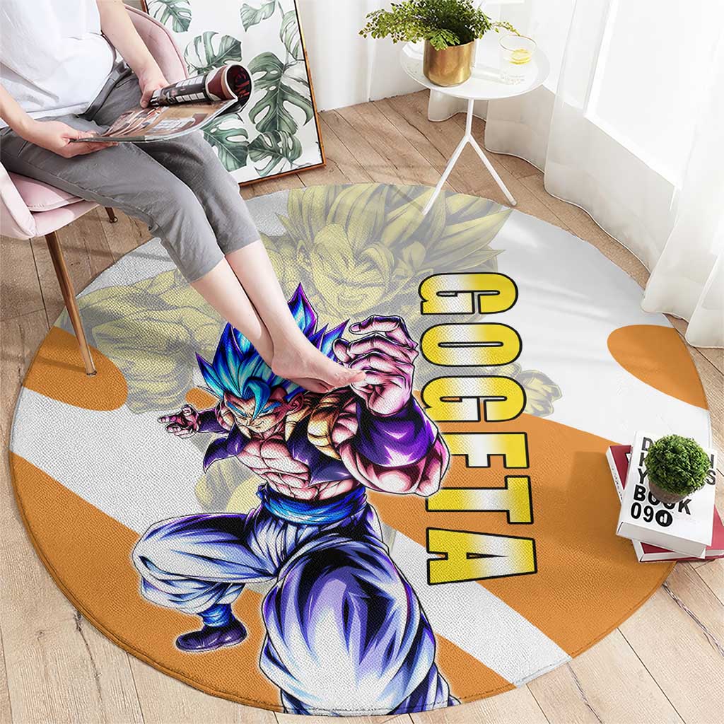 Gogeta Fusion Warrior Round Carpet Energetic Anime Combat Style