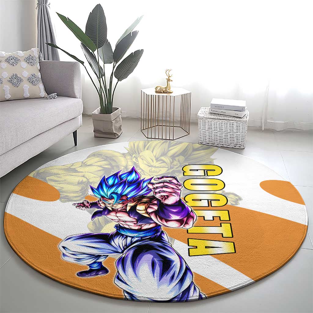 Gogeta Fusion Warrior Round Carpet Energetic Anime Combat Style