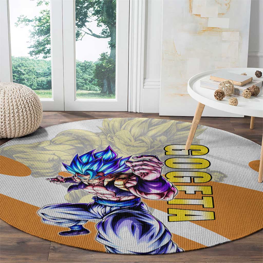 Gogeta Fusion Warrior Round Carpet Energetic Anime Combat Style