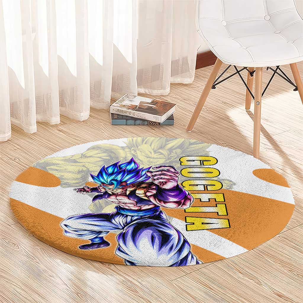 Gogeta Fusion Warrior Round Carpet Energetic Anime Combat Style