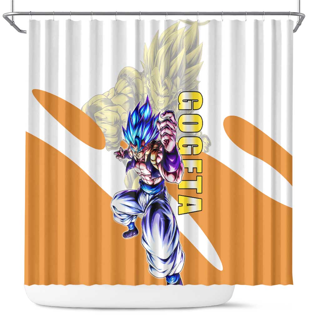 Gogeta Fusion Warrior Shower Curtain Energetic Anime Combat Style