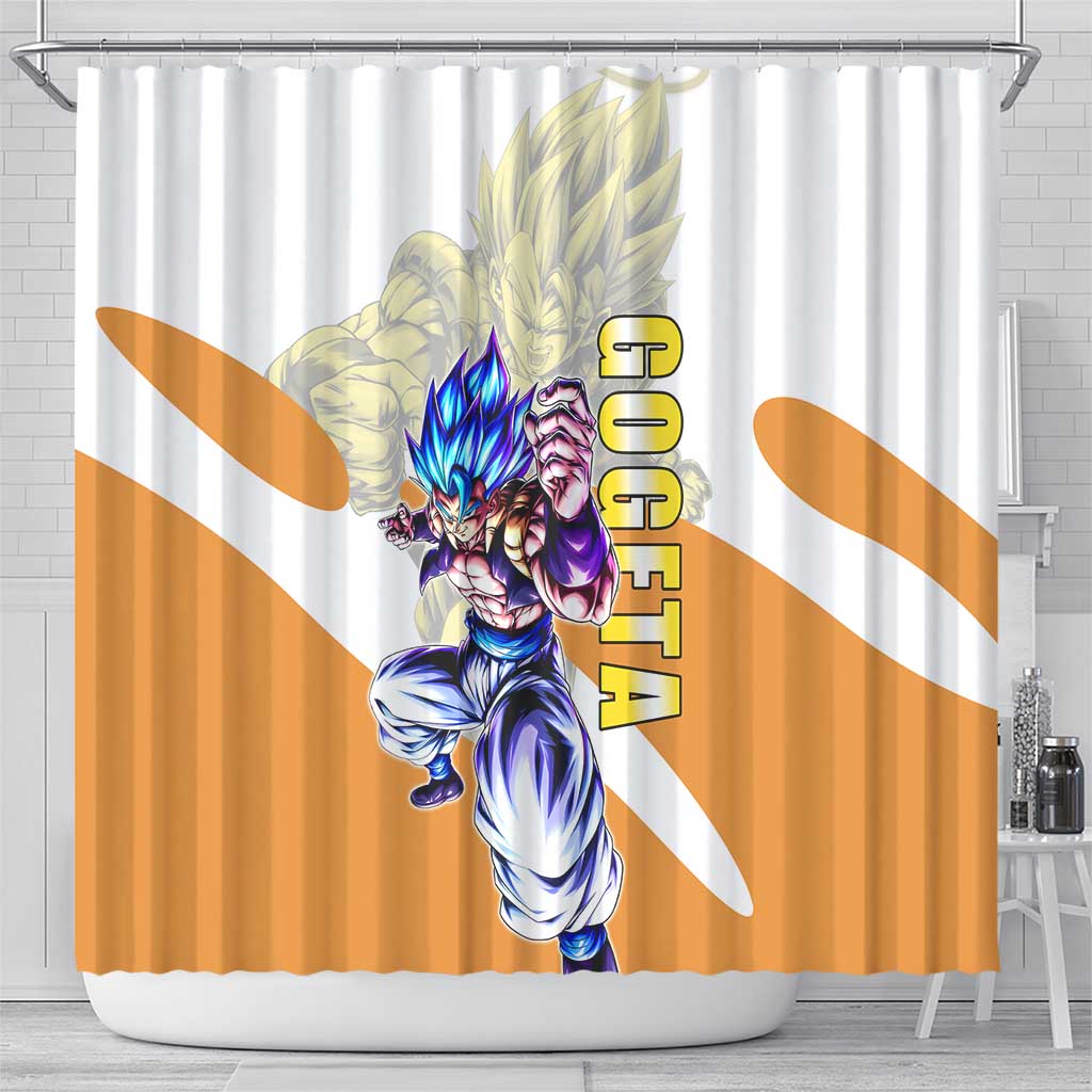 Gogeta Fusion Warrior Shower Curtain Energetic Anime Combat Style