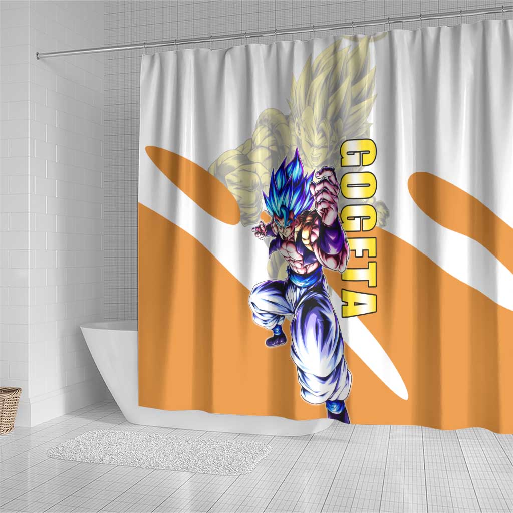 Gogeta Fusion Warrior Shower Curtain Energetic Anime Combat Style