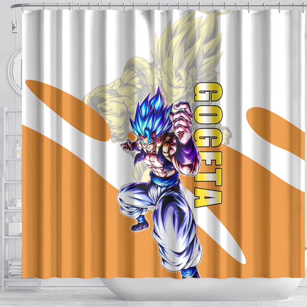 Gogeta Fusion Warrior Shower Curtain Energetic Anime Combat Style
