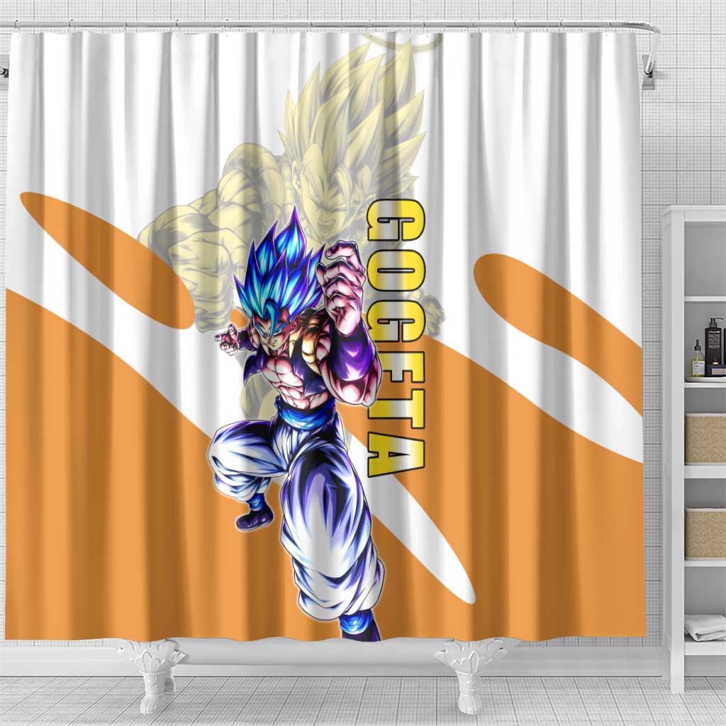 Gogeta Fusion Warrior Shower Curtain Energetic Anime Combat Style