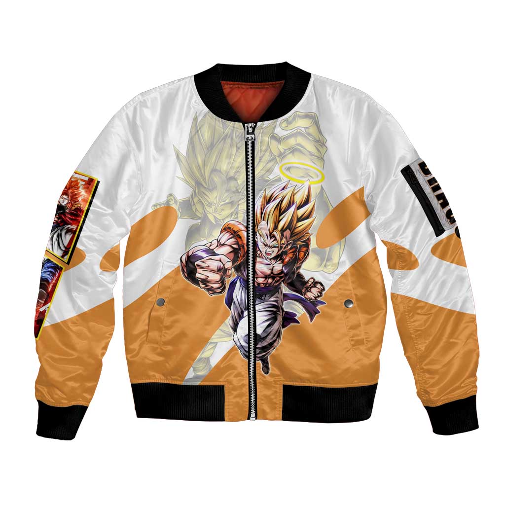 Gogeta Fusion Warrior Sleeve Zip Bomber Jacket Energetic Anime Combat Style