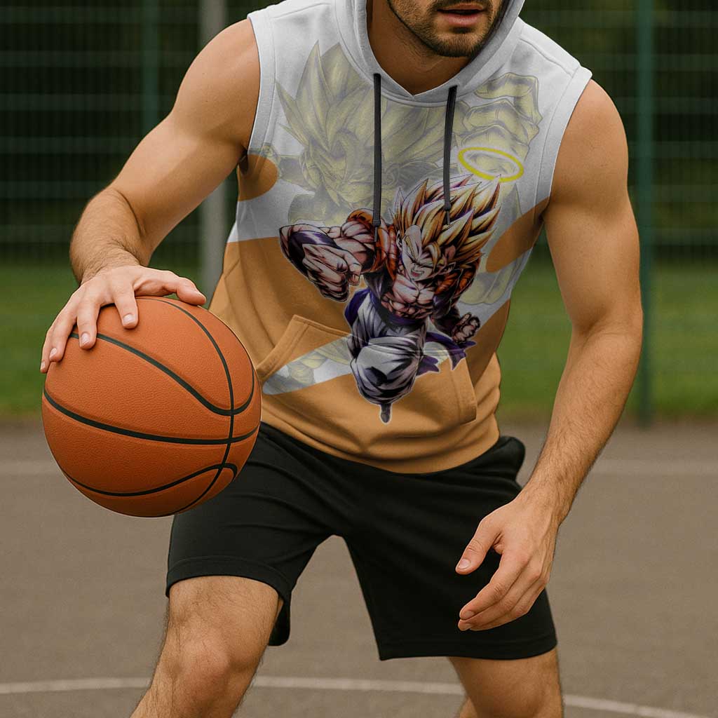 Gogeta Fusion Warrior Sleeveless Hoodie Energetic Anime Combat Style