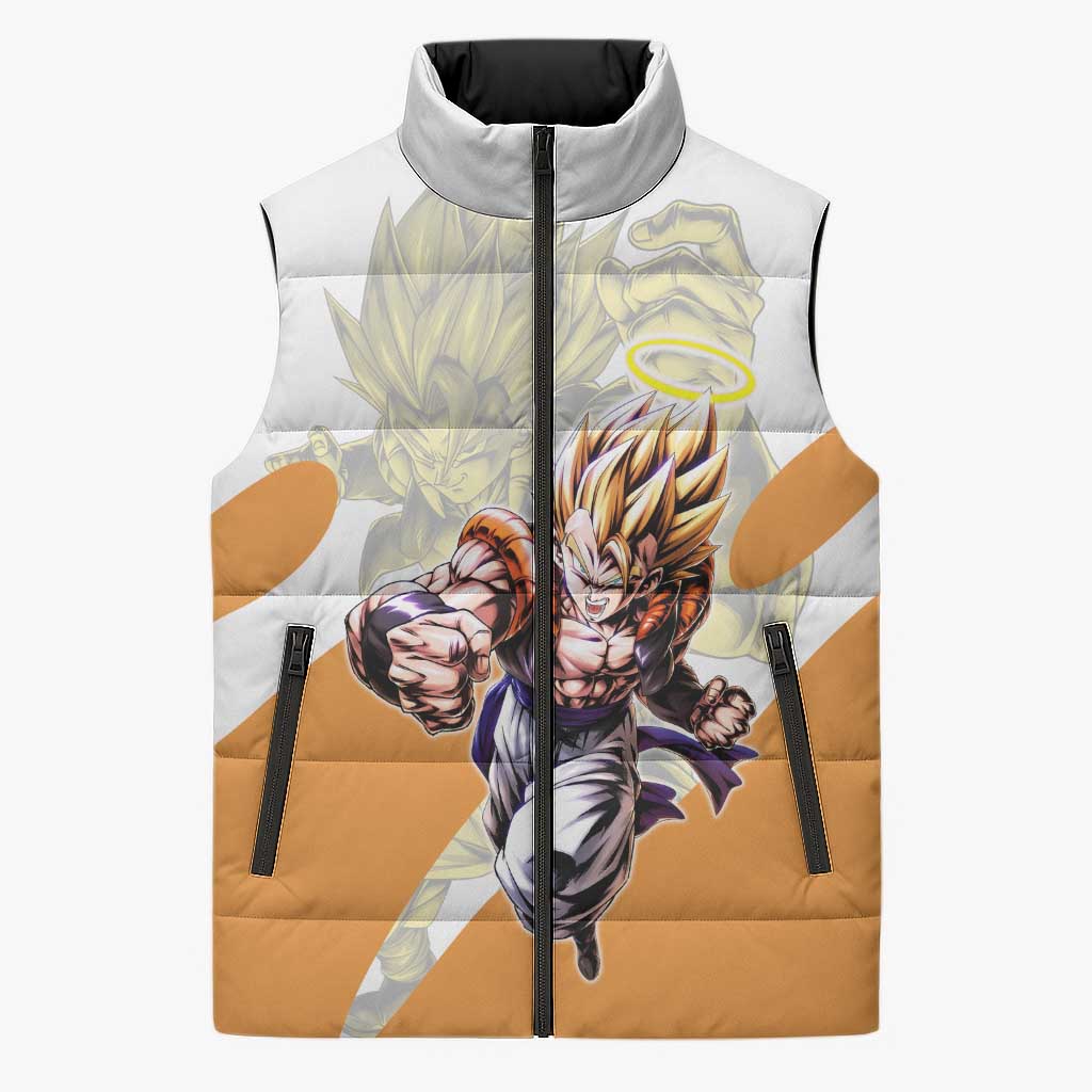 Gogeta Fusion Warrior Sleeveless Puffer Jacket Energetic Anime Combat Style