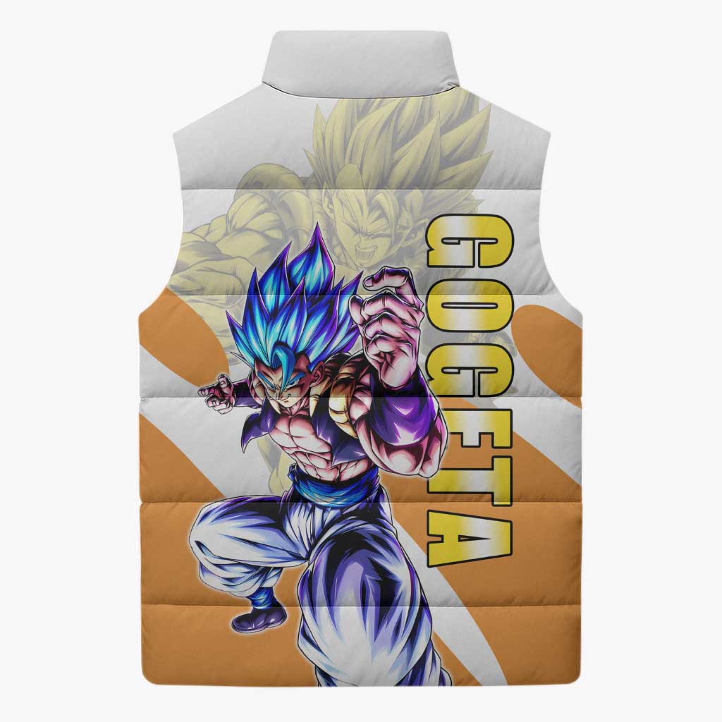 Gogeta Fusion Warrior Sleeveless Puffer Jacket Energetic Anime Combat Style