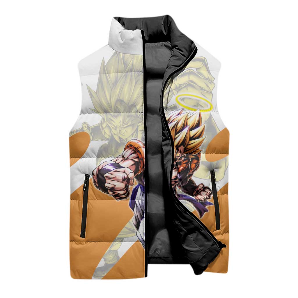 Gogeta Fusion Warrior Sleeveless Puffer Jacket Energetic Anime Combat Style