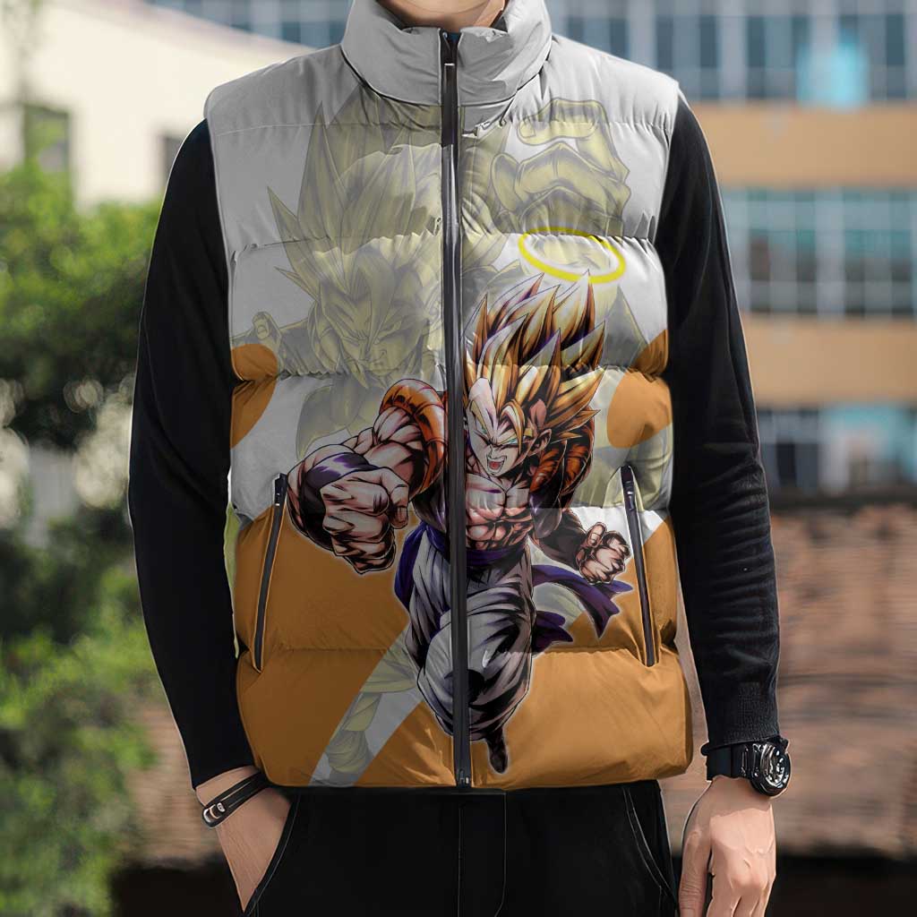Gogeta Fusion Warrior Sleeveless Puffer Jacket Energetic Anime Combat Style