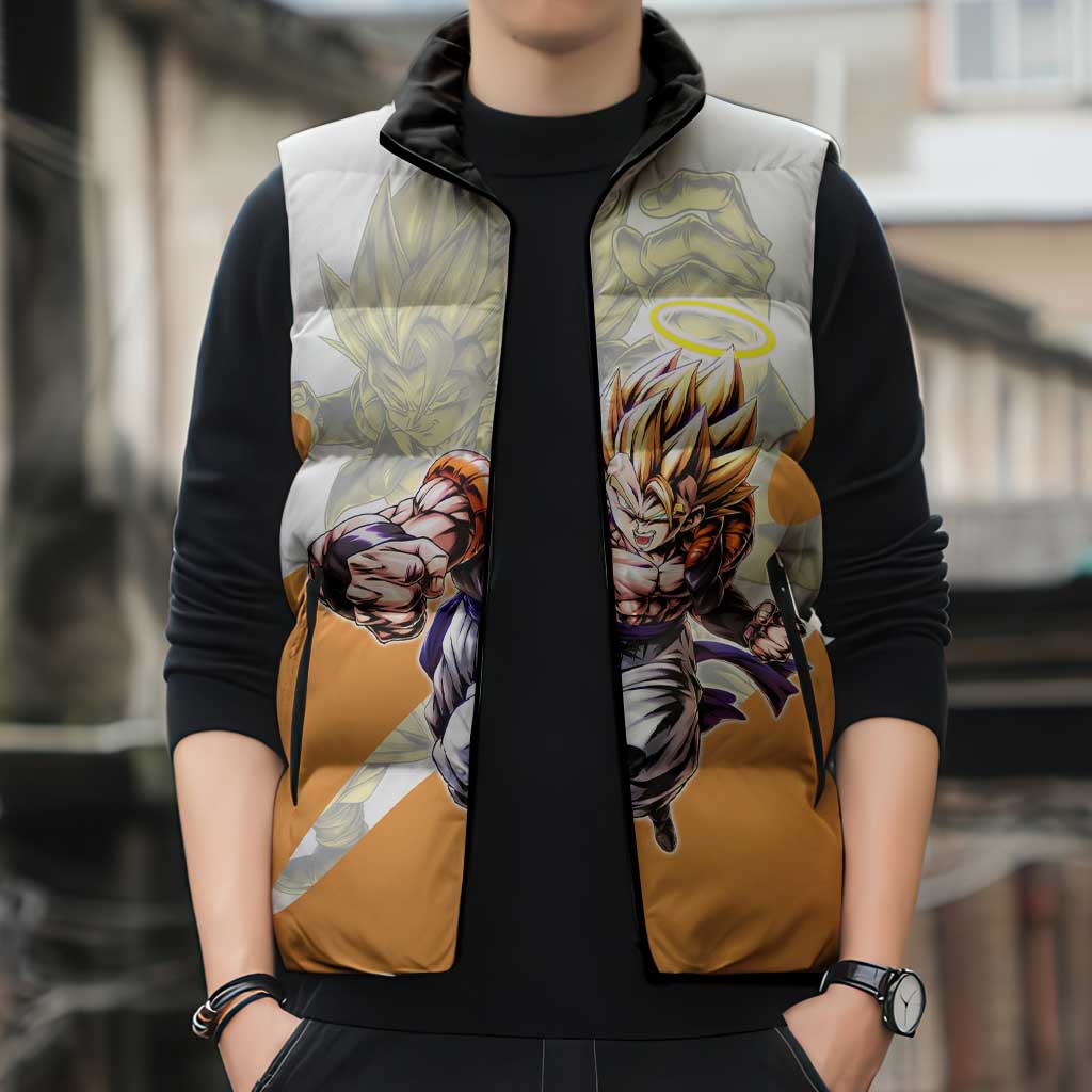 Gogeta Fusion Warrior Sleeveless Puffer Jacket Energetic Anime Combat Style