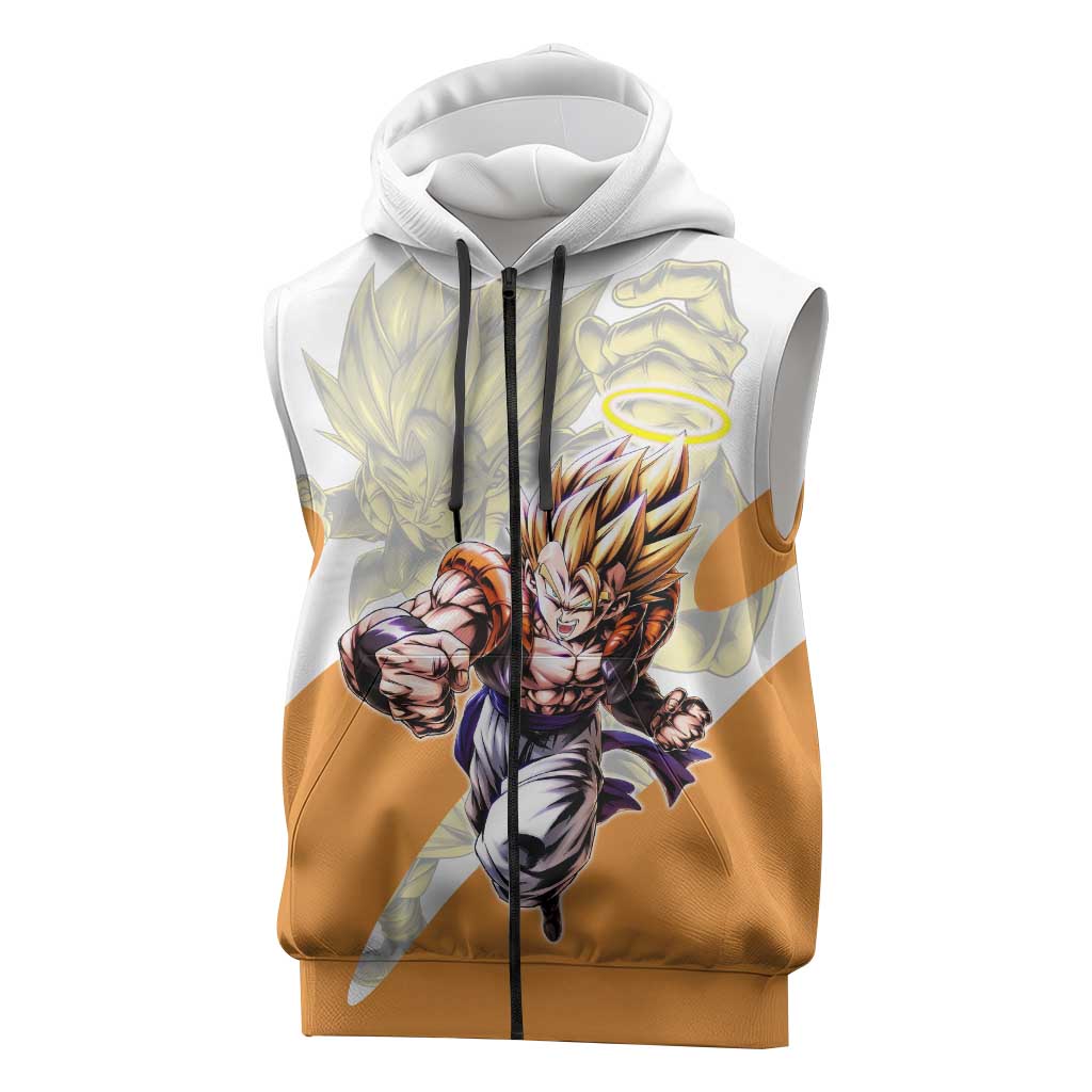 Gogeta Fusion Warrior Sleeveless Zip Hoodie Energetic Anime Combat Style