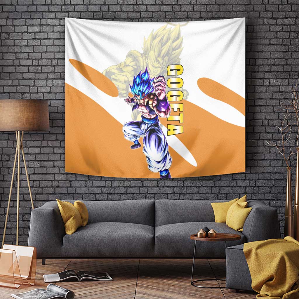 Gogeta Fusion Warrior Tapestry Energetic Anime Combat Style