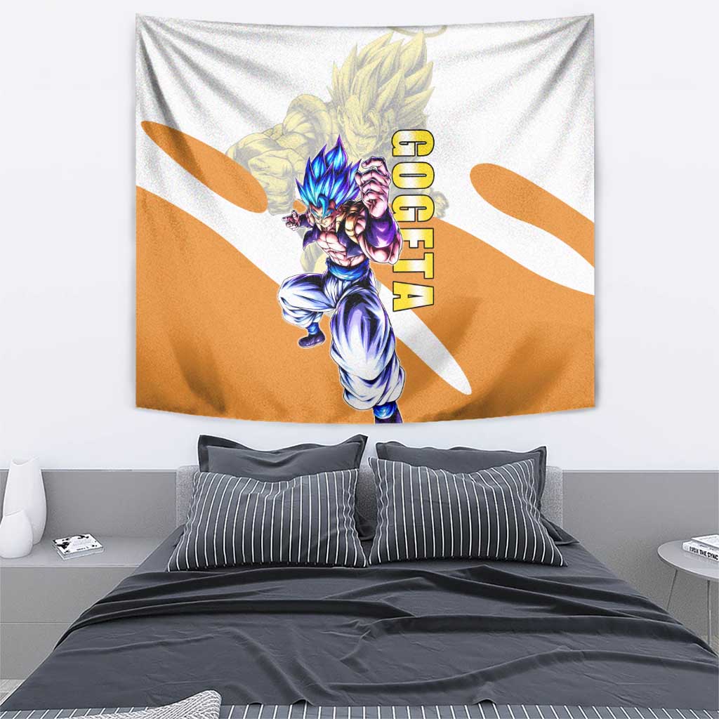 Gogeta Fusion Warrior Tapestry Energetic Anime Combat Style