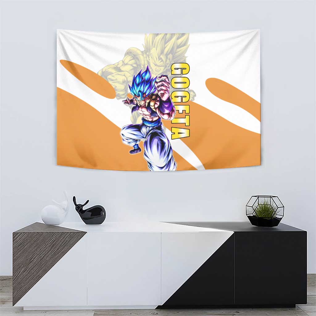 Gogeta Fusion Warrior Tapestry Energetic Anime Combat Style
