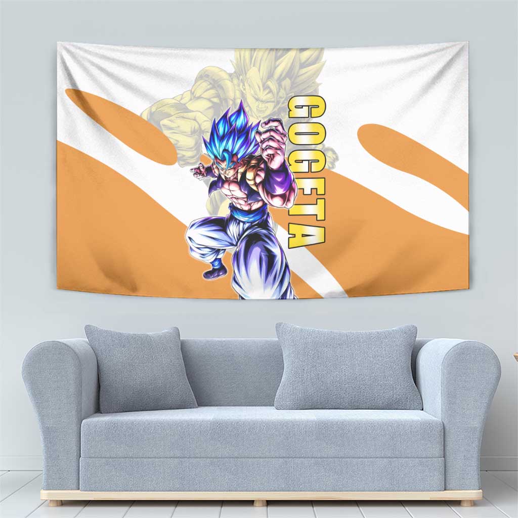 Gogeta Fusion Warrior Tapestry Energetic Anime Combat Style