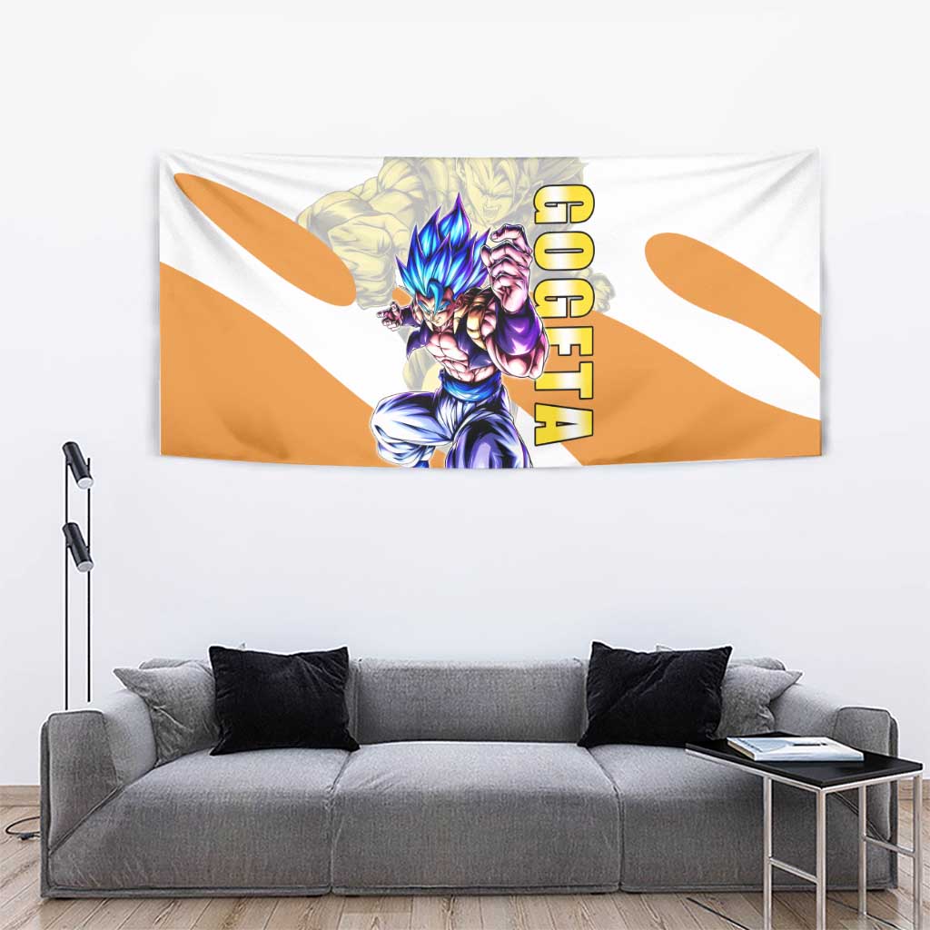 Gogeta Fusion Warrior Tapestry Energetic Anime Combat Style
