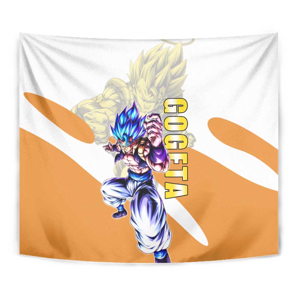Gogeta Fusion Warrior Tapestry Energetic Anime Combat Style