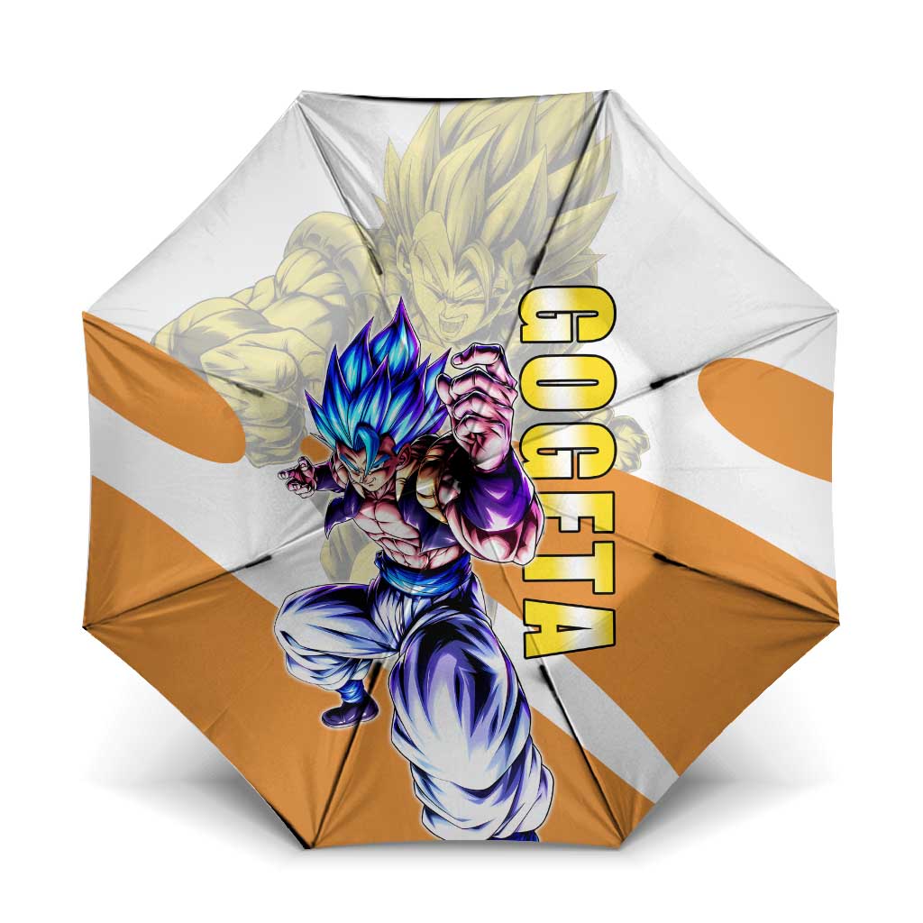 Gogeta Fusion Warrior Umbrella Energetic Anime Combat Style