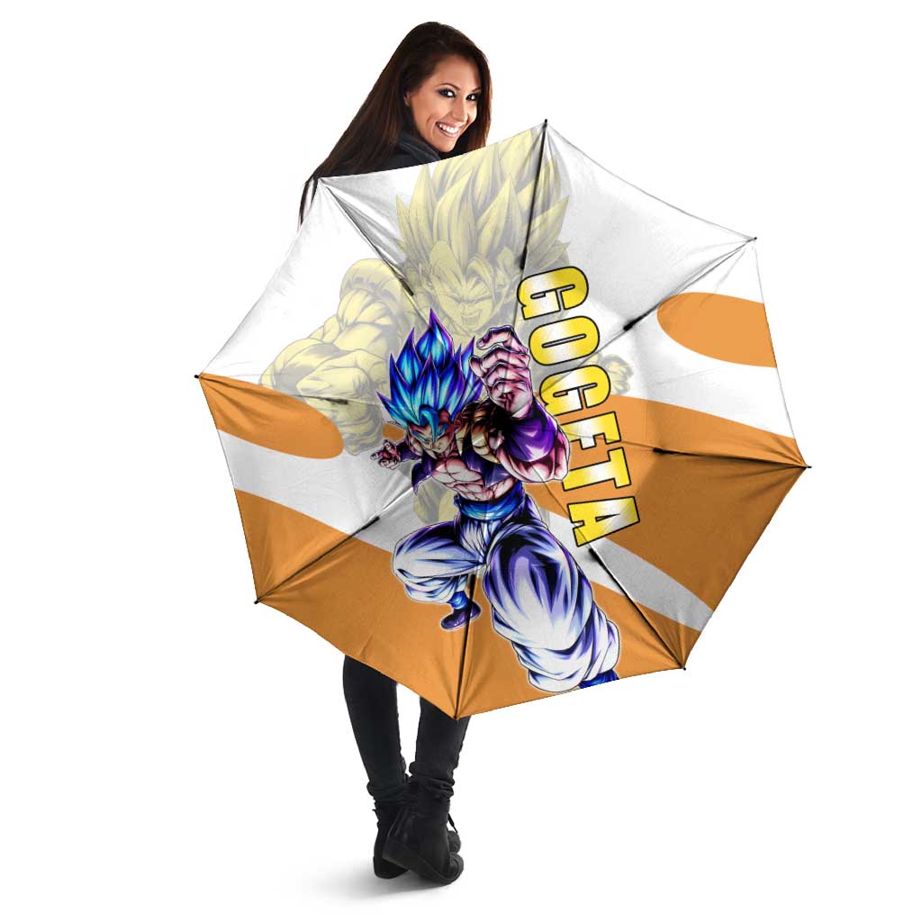 Gogeta Fusion Warrior Umbrella Energetic Anime Combat Style