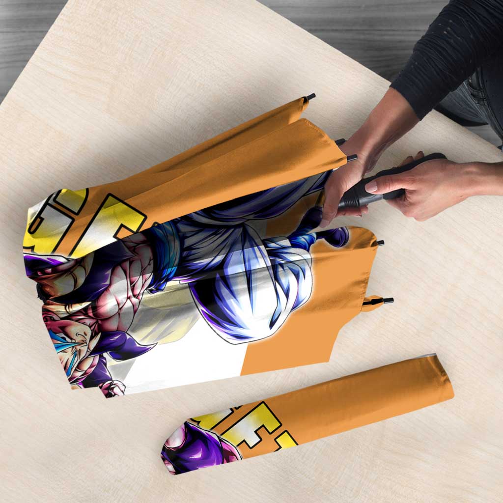 Gogeta Fusion Warrior Umbrella Energetic Anime Combat Style