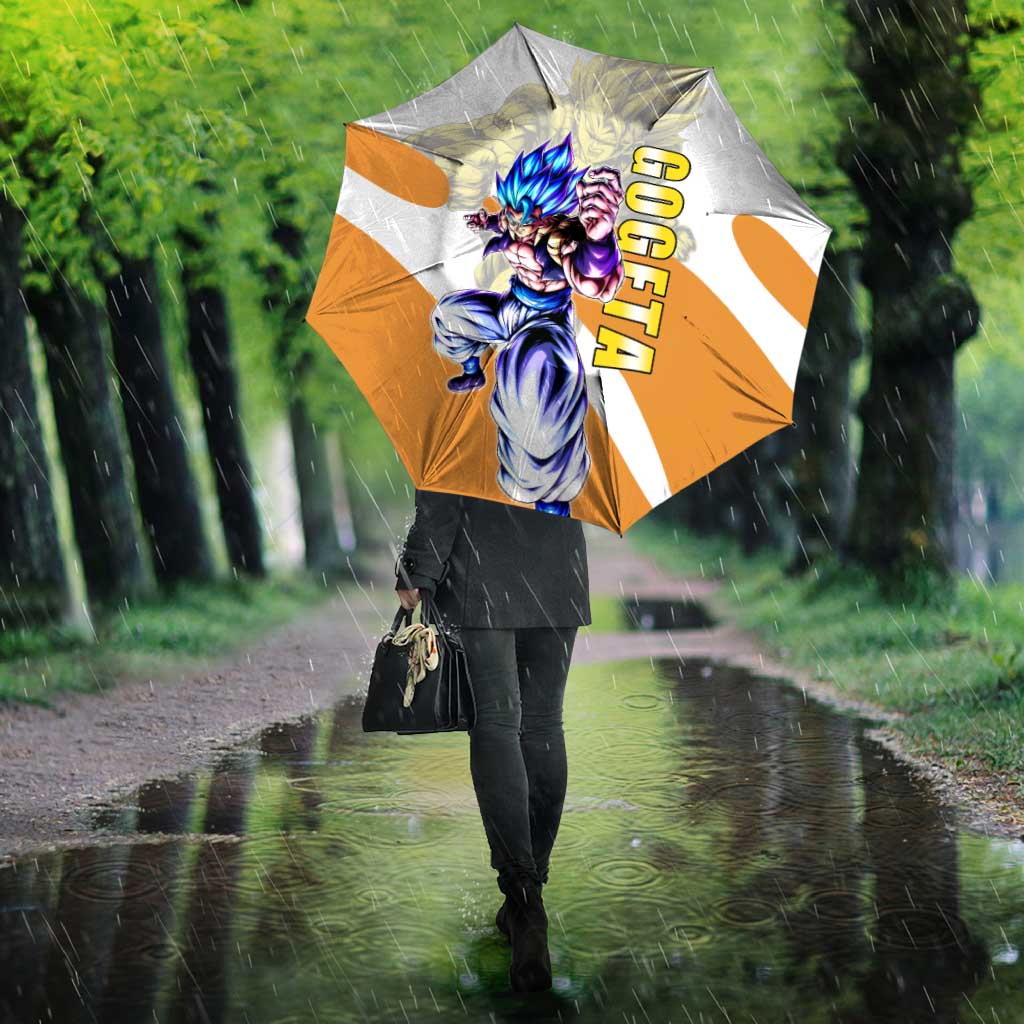 Gogeta Fusion Warrior Umbrella Energetic Anime Combat Style