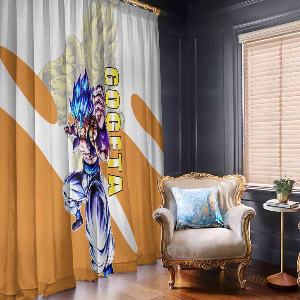 Gogeta Fusion Warrior Window Curtain Energetic Anime Combat Style