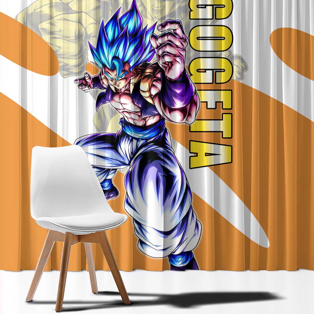 Gogeta Fusion Warrior Window Curtain Energetic Anime Combat Style