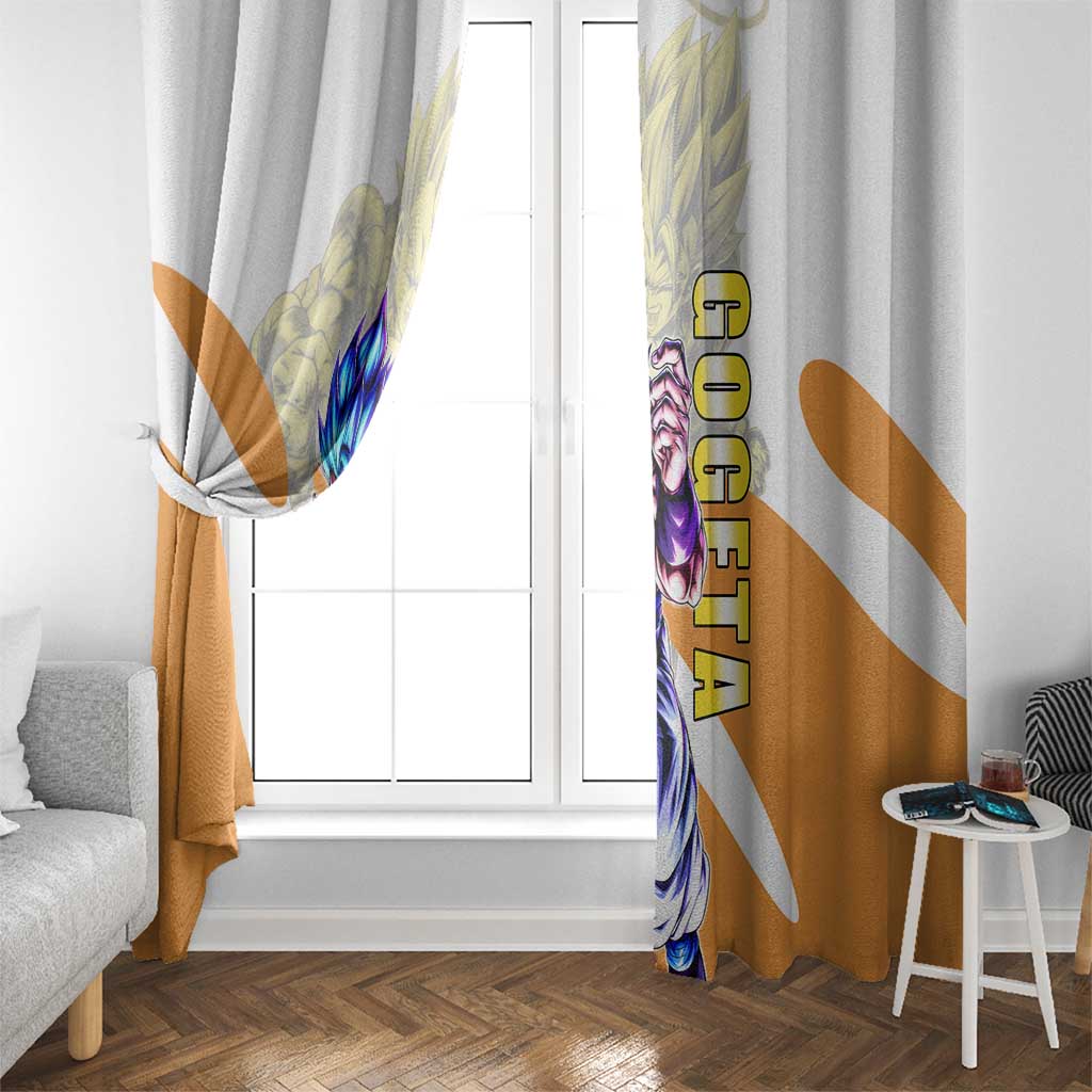 Gogeta Fusion Warrior Window Curtain Energetic Anime Combat Style