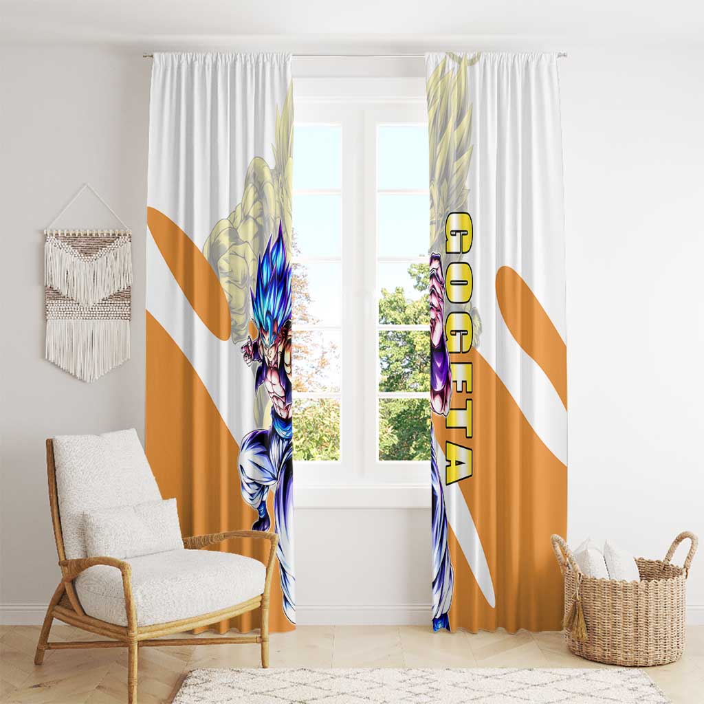 Gogeta Fusion Warrior Window Curtain Energetic Anime Combat Style