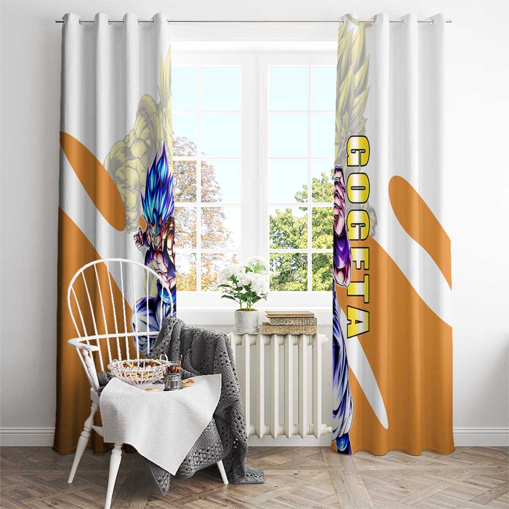 Gogeta Fusion Warrior Window Curtain Energetic Anime Combat Style