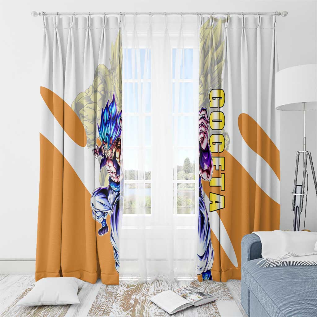 Gogeta Fusion Warrior Window Curtain Energetic Anime Combat Style